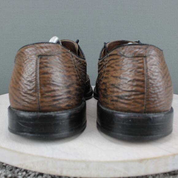 Allen Edmonds Nassau Sharkskin Mens 14 AAA Brown Leather Oxford Dress